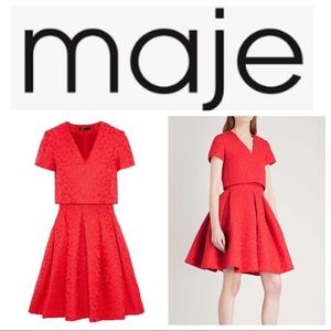 Maje Red Midi Dress NWT